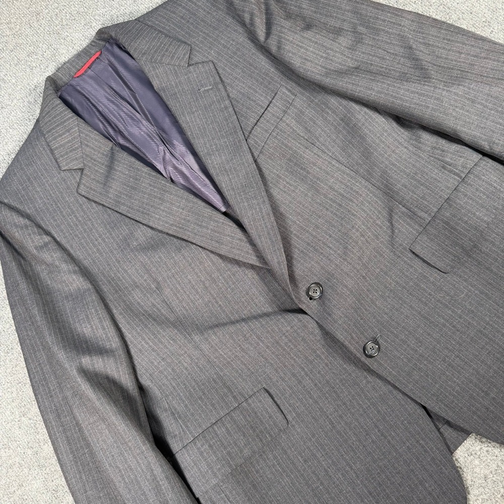 Hart Schaffner Marx Kassel Viracle Gray Pinstripe Blazer Sport Coat Mens USA